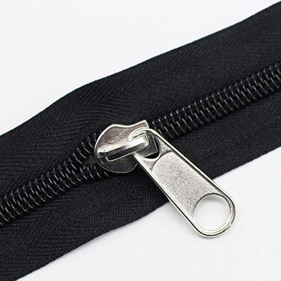 Bhavya Enterprises Large Nylon Coil Zippers by The Yard Bulk Black 10 Yards + 10 pcs Sliders for DIY Sewing Tailor Crafts Bags (Black 10)