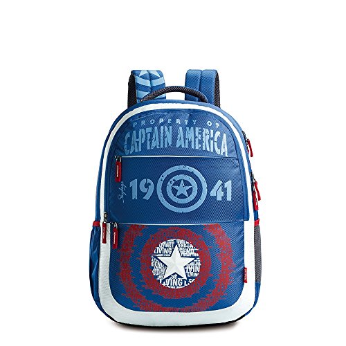 Image of Skybags Sb Marvel Plus Captain America Polyester Blue Backpack