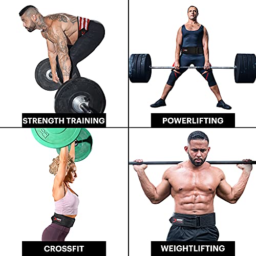 DMoose gym belt for men weight lifting. Weight Belt Gym squat Weightlifting Powerlifting Workout Heavy Duty Training Strength Training Equipment - Black Small