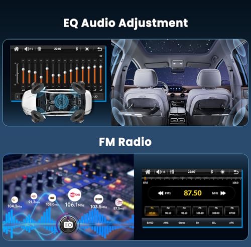 Image of Single Din CarPlay Car Stereo Android Auto, 7-inch Touchscreen Car Radio with Bluetooth 5.0 FM Radio USB-C Backup Camera