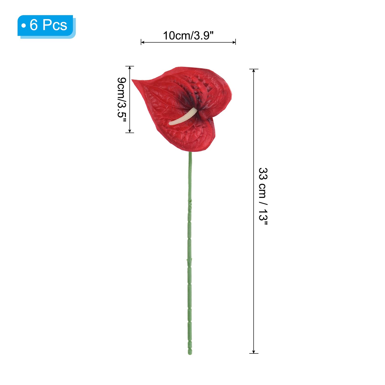 PATIKIL 13" Artificial Anthurium Lily Flowers - Image 2