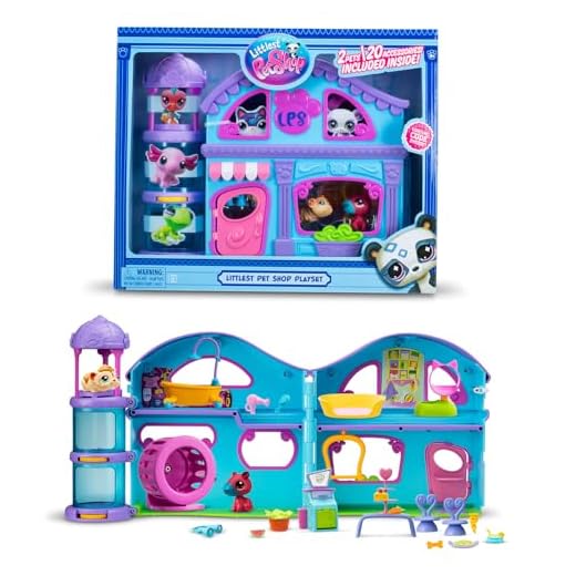 Littlest Pet Shop - La Grande Maison des Pet Shop - Coffret de Jeu avec 2 Pet Shop Inclus et + 20 Accessoires - Mini-Figurines Animaux à Collectionner - Jouet Enfant 4 Ans et + - BF00575