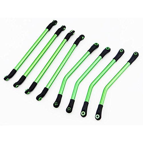 Hot RacingRCS8000P05 Aluminum Green 4-Link Set - Axial Wraith and Ax10 Ridgecrest