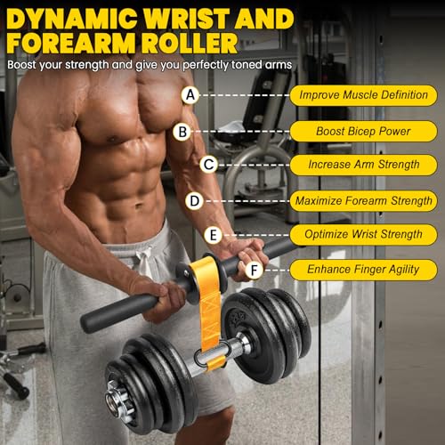 CEYOME Fortalecedor de antebraço e exercitador de antebraço – rolo de pulso de 110 cm ou 130 cm, for