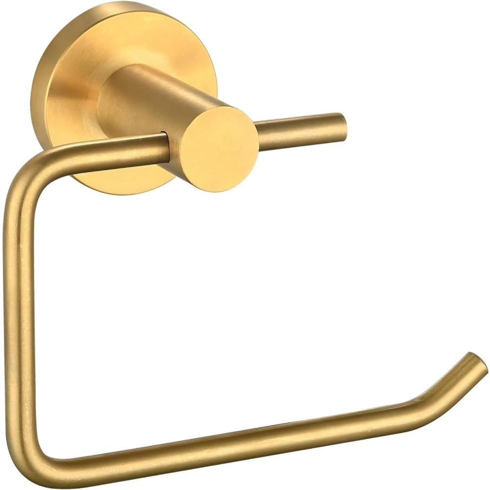 Lanteyoupin Gold Toilet Paper Holder, Premium 304 Stainless Steel Rustproof Wall Mounted Toilet Roll Holder For Bathroom, Kitchen, Washroom (Brushed Nickel) (Gold)