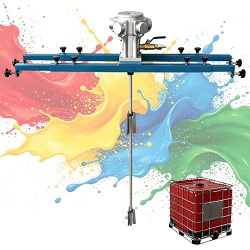 Air Agitator, Tank Mixer Machine 1/2HP 3/4HP 1HP, No-Load RPM: 2500RPM 1900RPM 1300RPM, Pneumatic Bracket Mixer, Industrial Stirring Machine, for Dyes, Adhesives(3 Cylinders)