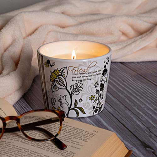 Pavilion Gift Company Friend-Single 8 Oz Soy Wax 100% Lead-Free Cotton Wick In Stoneware Vessel Candle, Black #TOP6