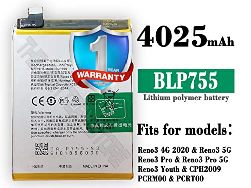 Image of Original BLP755 Battery for Oppo Reno 3 Pro CPH2035, CPH2037, CPH2036 Battery with 1 Year Warranty*** (Y00000202)