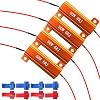 GLL 50W 6Ohm LED Load Resistors for 1157 BAY15D LED Turn Signal Lights (Fix Hyper Flash, Warning Cancellor) with 8pcs Quick Wire Clips, especially for 1157 White/Amber Switchback LEDs