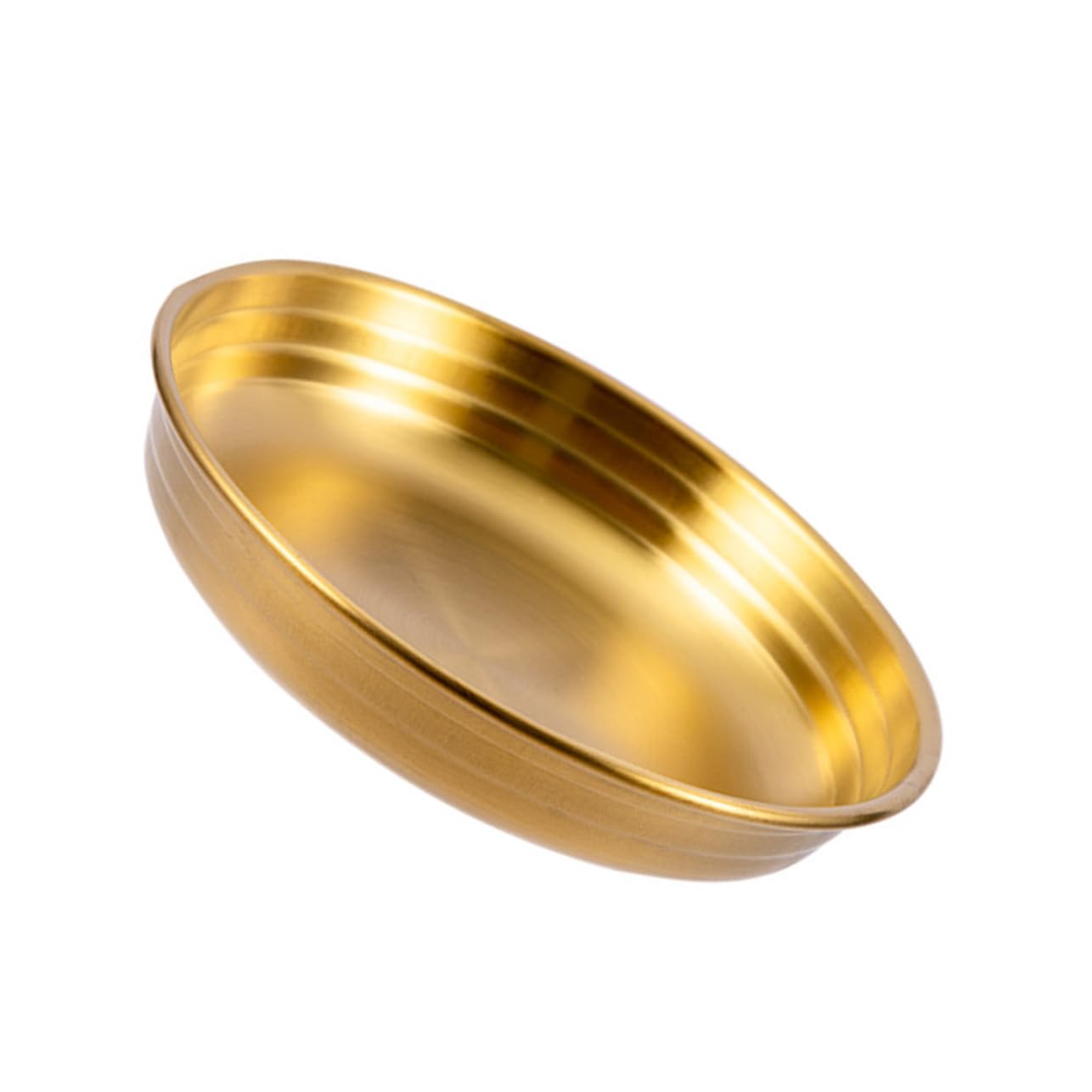 BRIGHTFUFU 2 Pcs Pickle Dish Condiment Containers Serving Tray Camping Dinnerware Kitchen Tableware Ketchup Plate Rustproof Dinner Plate Fruit Dip Food Tray Sauce Dish Stainless Steel Golden