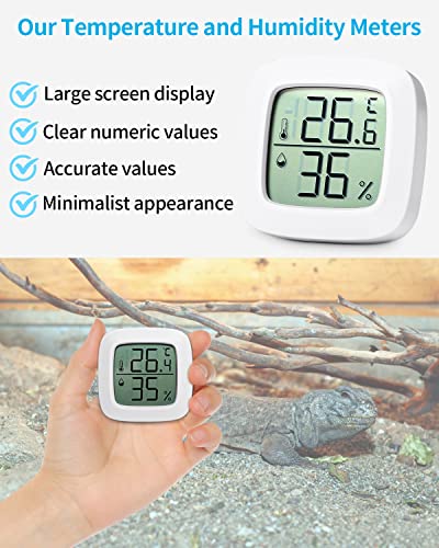 Jissta 5 Stück Innenthermometer luftfeuchtigkeitsmesser Thermometer,Luftfeuchtigkeitsmesser-Monitor mit Temperaturmesser-Sensor,Mini Digital Temperaturmesser Feuchtigkeitsmesser für Gewächshaus Home