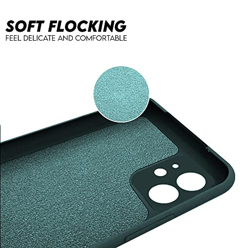 Image of Back Case Cover for iPhone 12 Mini Back Cover Case Camera Protection Soft Liquid Silicone Protective Back Cover Designed for iPhone 12 Mini (Green)