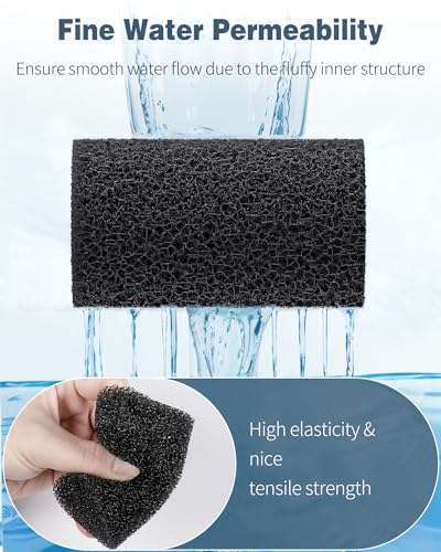 Image of Pawfly 6 Pack Pre-Filter Sponge, Aquarium Filter Sponge 0.4 inch Intake Sponge Foam Roll for Small Fish Shrimp Fry Fish Tank Covers Accessories
