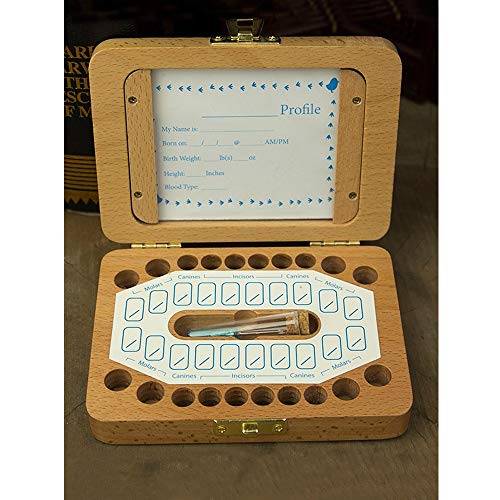 OWSOO Caixa de dentes de bebê Casa dentária de madeira para crianças Caixa de coleta de dentes de be