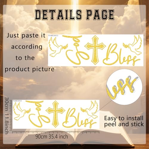 Vinilo decorativo God Bless para primera comunión y bautismo miniatura 2