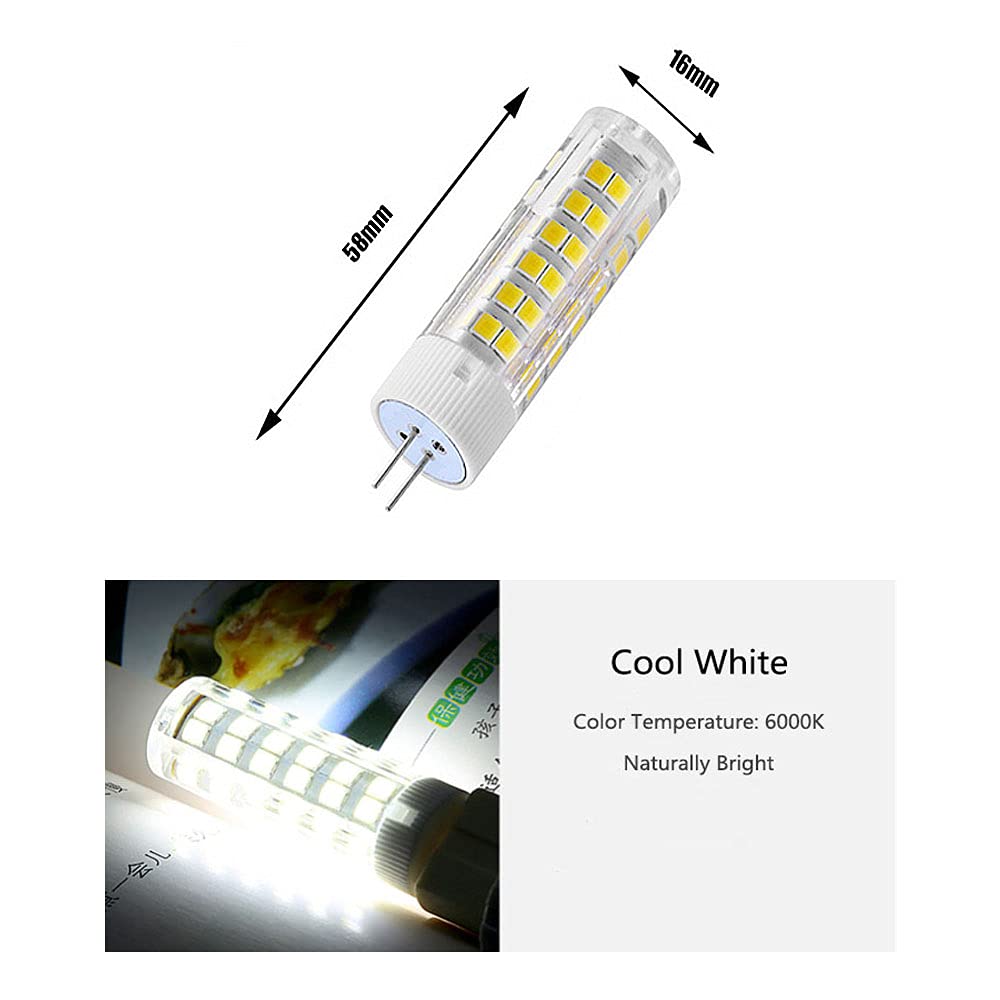 Ruihua G4 7W LED-Glühbirnen(70W Halogenlampenäquivalent) 700LM Mini-Kapselbirnen,Nicht Dimmbar Kaltweiß 6000K Bi-Pin-Sockel G4 LED Lampen für Heimbeleuchtung AC 220-240V,Pack mit 20