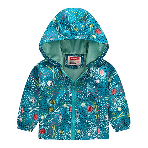 Toddler Girls Animal Print Hooded Jacket Outdoor Hiking Lightweight Windbreaker Coat Kids Long Sleeve Zip Up Outerwear