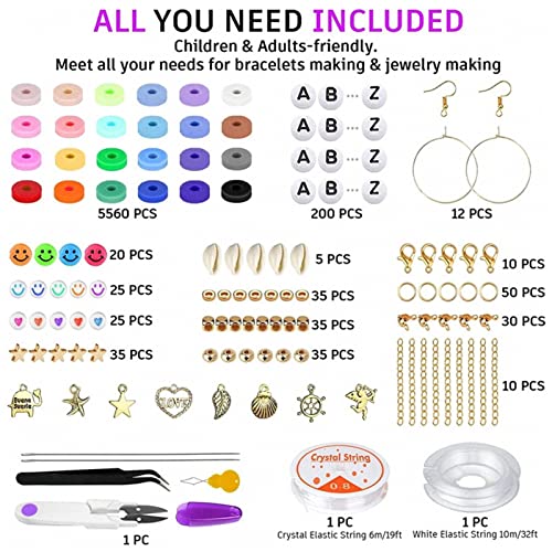 Kit de Fabricação de Pulseiras - Fabricação de Pulseiras de 24 Cores - Contas espaçadoras de contas