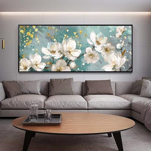 Peinture diamant fleur pour créer un tableau 5D round diamant painting adulte salon
