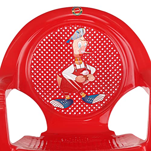 Image of Cello New Tulip Comfortable Kids Chair, Red | 100% Polypropylene Stackable Chairs | Dust Free | Strong and Durable | Backrest for Study Chair /Dining Room /Bedroom /Kids Room /Living Room /Indoor-Outdoor