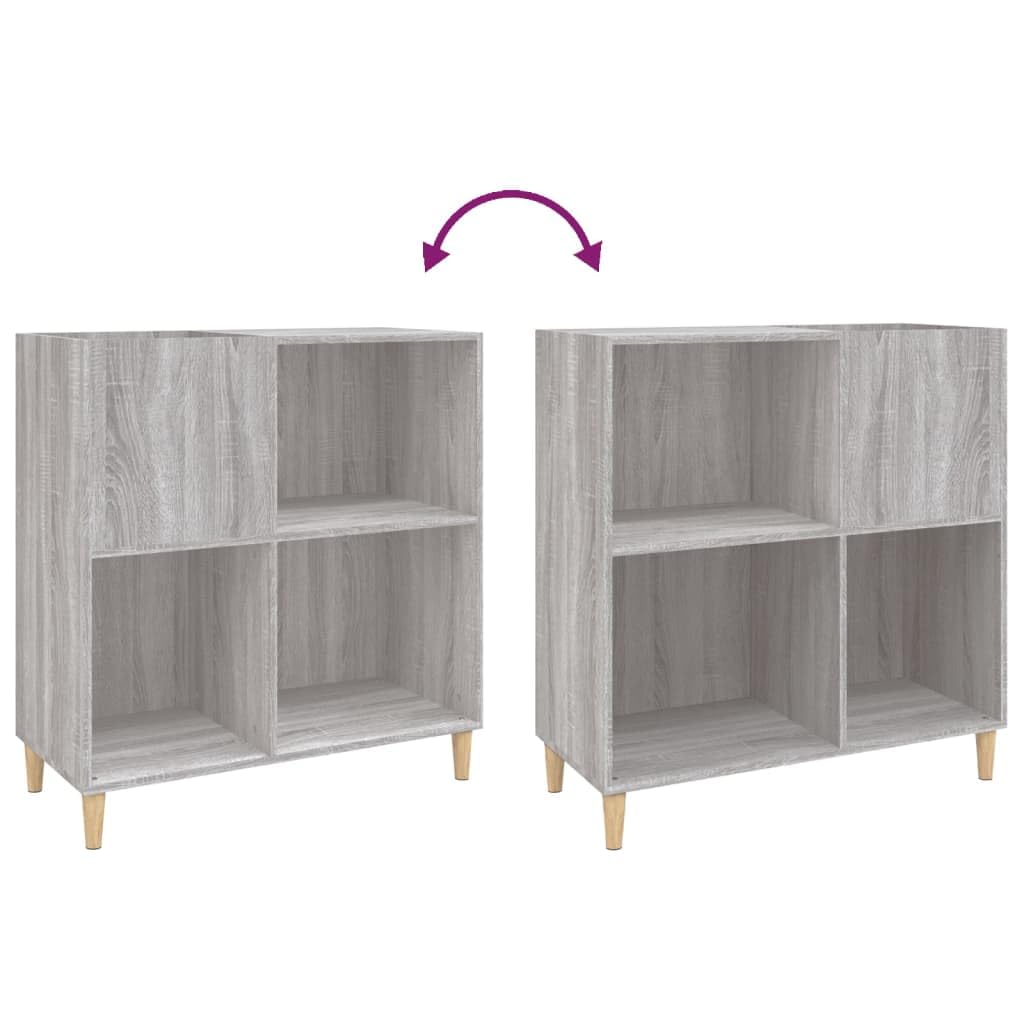 vidaXL Mobile Porta Dischi Grigio Sonoma 84,5x38x89 Legno Multistrato
