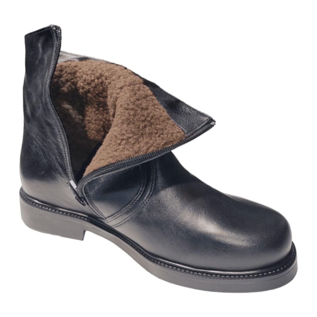 Botas de Piel Corban para Hombre, Zapatos con Forro de Lana, Botines Cómodos para Invierno