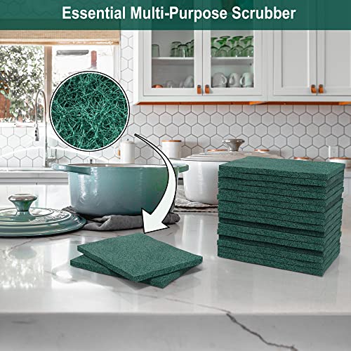 Image of 100-Pack Heavy Duty Green Scouring Pads 4x6 Inch | Reusable Non-Scratch Scrub Pads for Kitchen, Dishes, Pots, Pans, Grills & Household Cleaning | Multipurpose Scrubbers for Tough Stains
