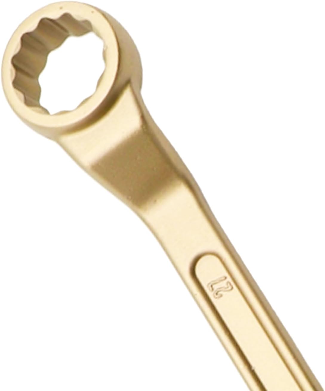 TMAX Non Sparking Offset Box End Wrench Double Size of 27mm (1-1/16 Inch), 30mm (1-3/16 Inch), Length 360mm (14 Inch), Aluminum Bronze Copper, Spark Free Safety, Non-Magnetic, Corrosion-Resistant