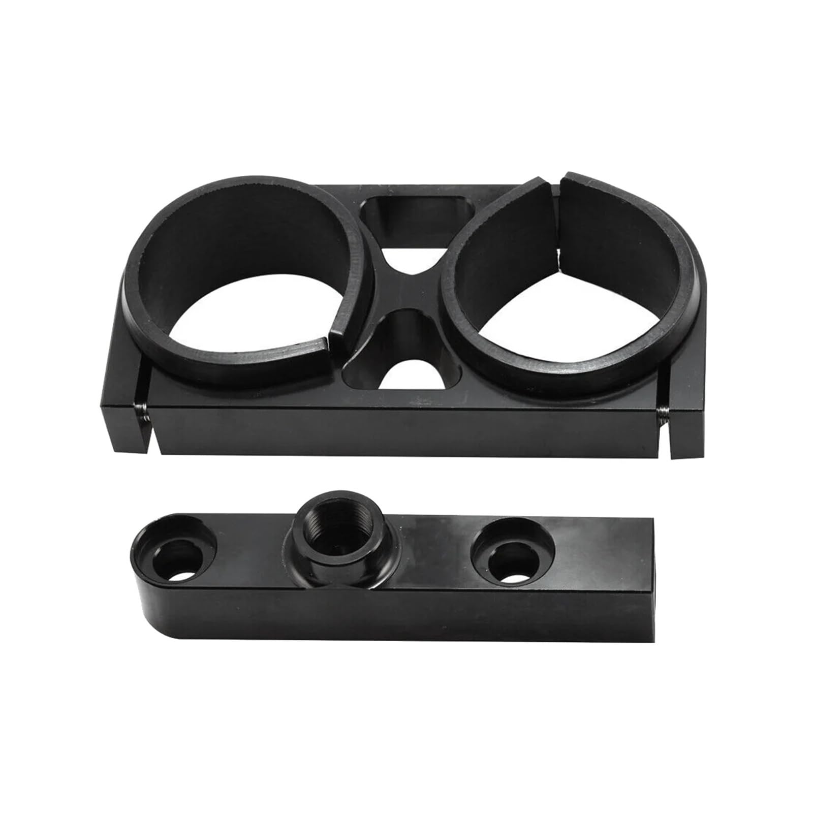 Abrazadera de bomba de combustible doble de aluminio Billet, soporte de montaje, colector de salida Compatible con 044 -Bosch 380LPH