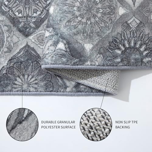 Kitchen Mats Non Slip Washable Kitchen Rug Sets 3 Piece Grey kitchen Runners for Hallway Laundry Room 50x80cm+50x120cm+50x150cm - Image 4