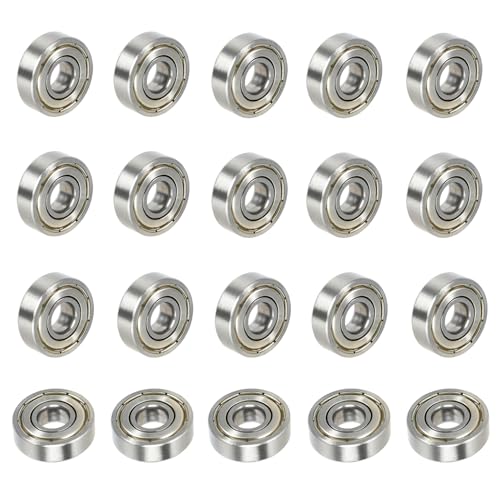 20 unidades 608 rodamientos de bolas, 608ZZ doble blindado miniatura rodamientos 8 x 22 x 7 mm, apto para monopatín y patines en línea