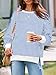 Fisoew Women's Fall Oversized Sweatshirt Casual Waffle Knit Long Sleeve Crewneck Split Pullover Tunic Tops White