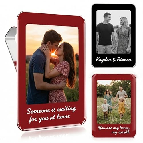 Noni Personalized Photo Car Visor Clip, Custom Picture Frame Sun Visor Clip for Cars, Drive Safe Gift for Couples, Gift for Him, Her, Boyfriend, Valentine’s Day, A1