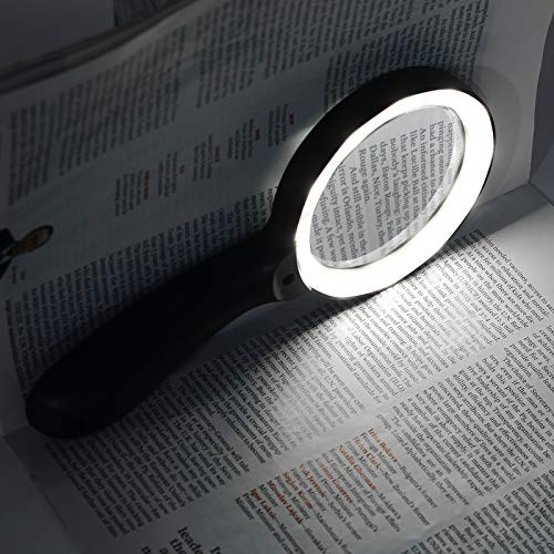 Jmh LYC-001 Magnifying Glass With Light, 10X Handheld Large Magnifying Glass 12 Led Illuminated Lighted Magnifier For Macular Degeneration, Seniors Reading, Soldering, Inspection, Coins thumb #5