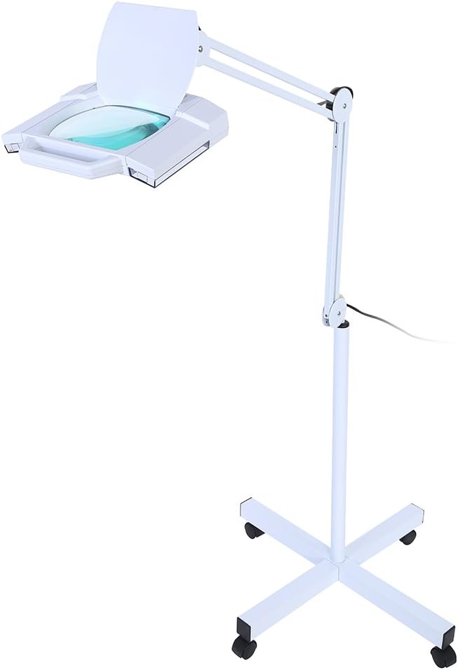 5 x LED Lámpara Lupa Lámpara Cosmética Luz con Soporte Flexible Ajustable de Luz Fría Profesional para Estetista Laboratorio con Luz Fría Blanca Lámpara, 24 W, Blanco