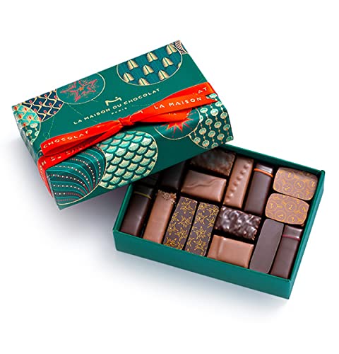 La Maison Du Chocolat Limited Edition Holiday Gift Box 16 Pcs | Dark Chocolate Pack | Milk Chocolate | Gourmet Chocolate | Artisanal Chocolate | Christmas Chocolate Gift | Christmas Gift Ideas