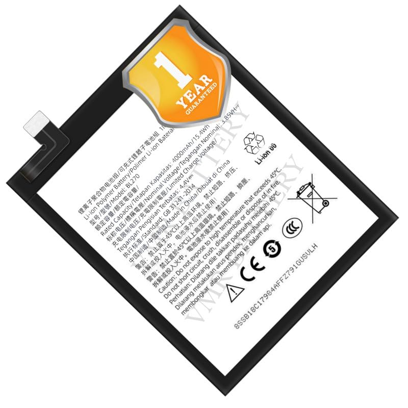 Image of Original BL270 Battery Compatible for Lenovo Vibe K6 Note (K53a48) | Lenovo Vibe K6 Plus | Lenovo Vibe K8 Note (XT1902-3) - (4000mAh) - 1 Year Warranty