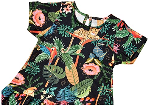 Vestido Infantil Estampa Digital Meninas, Preto, 2 Anos