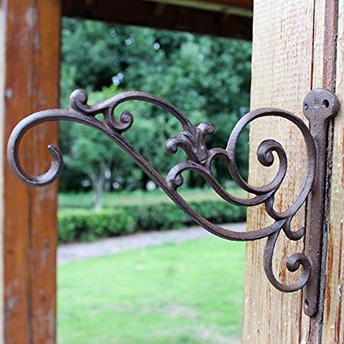 Żeliwny ścienny kosz na kwiaty Hak do zawieszania Wieszak na światło zewnętrzne Antyczny rustykalny wieszak ścienny Dom Ogród Dekoracje ścienne Retro Metalowy uchwyt do przechowywania naścienny/398