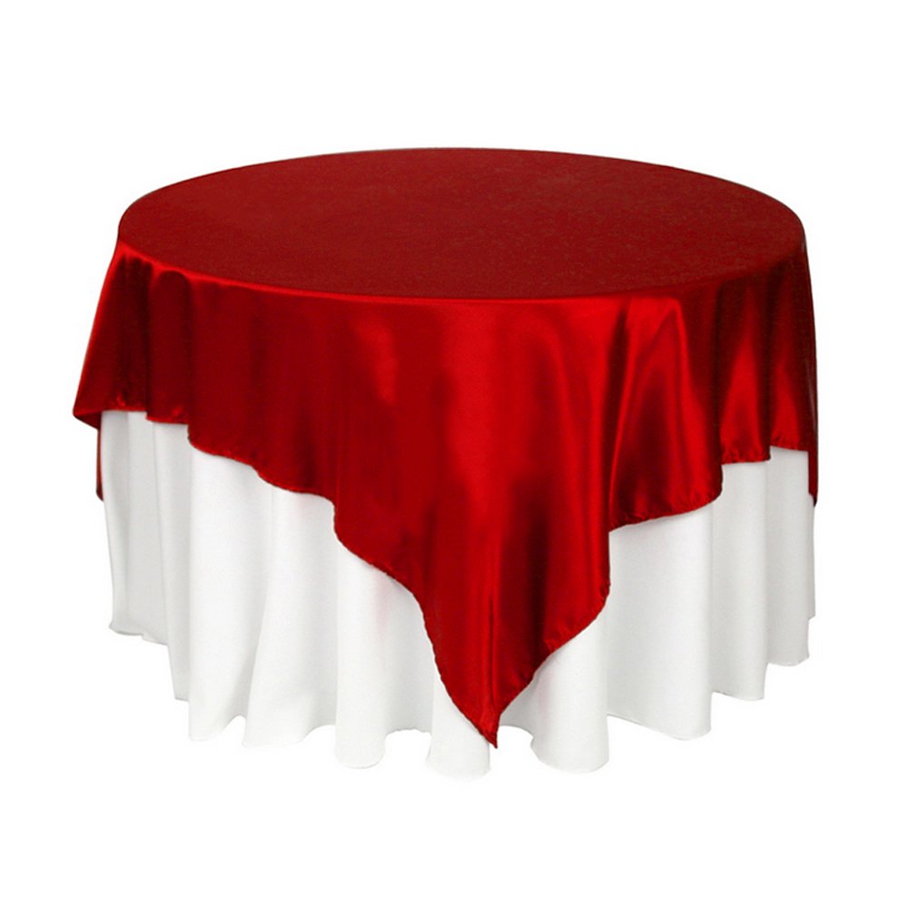 1 Pack Premium 57 Inches Tablecloths for Rounding Tables up to 4 Feet and for Picnic BBQ Birthdays Weddings Any Events Occasions, PEVA Material, Red