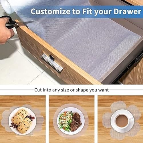 Image of EVA Food Grade Washable Anti Slip Mat /Sheet for Fridge, Shelf Liner, Table, Kitchen Drawer mat (3 Meter) (White)