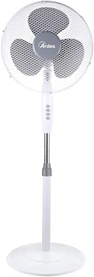 ARDES – AR5BR40PB Ventilatore a Piantana Silenzioso 3 Pale BRISA 40PB – Ventilatore Ardes Piantana Oscillante e Inclinabile con Pannello Manuale – Ventilatore a Stelo 3 Velocità e Altezza Regolabile