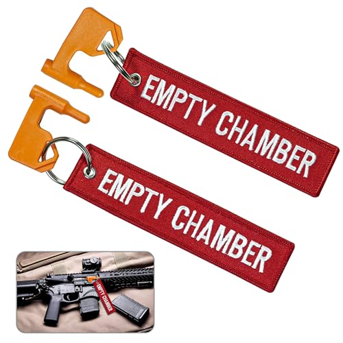 2PCS Universal Chamber Safety Flags - Pistol Chamber Flag with Red Bright Color Tags, Empty Chamber Flag, Safety Flag for Rifle, Handguns, Shotgun, and Pistol