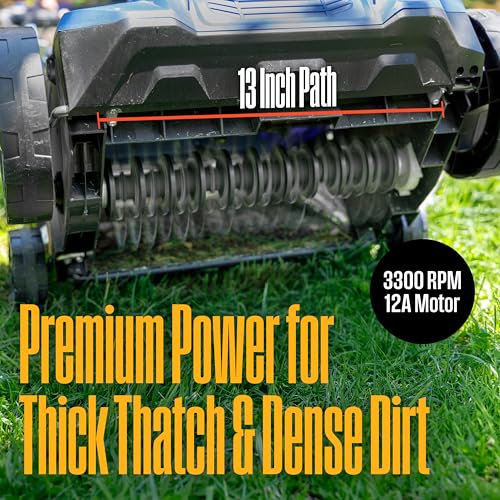 Image of Westinghouse 13 inch 12-Amp 2-in-1 Electric Dethatcher and Scarifier with Collection Bag