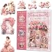 YagCu Garden Journaling Stickers, 50 Sheets Washi Junk Journal Sticker Book, Scrapbook Supplies, Watercolor Scrapbooking for Adults, Pink Decorative Ephemera Arts Craft