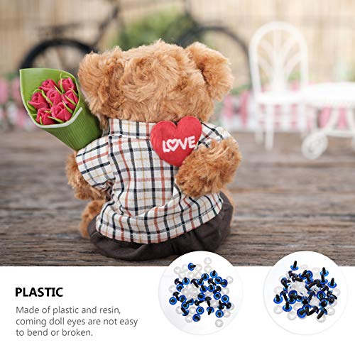 30 Peças de Plástico Azul Kit de Olhos de Segurança Diy Costura Botões de Artesanato Globo Ocular de