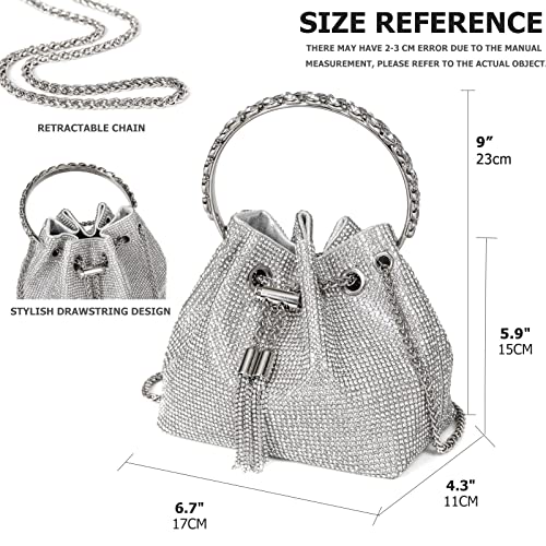 Image of Sweetovo Bling Crystal Rhinestone Purse for Women Sparkly Clutch Handbag Crossbody Bag for Evening Wedding Party Prom