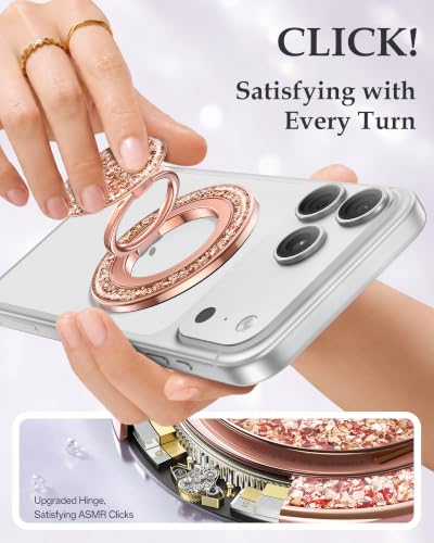 Image of SYNCWIRE for MagSafe Phone Grip, Sparkly Magnetic Phone Ring Holder | 360 Rotation, Glitter Phone Grip Finger Holder Stand Kickstand Bling Bling, for iPhone 17 16 15 14 13 12 Pro Max MagSafe