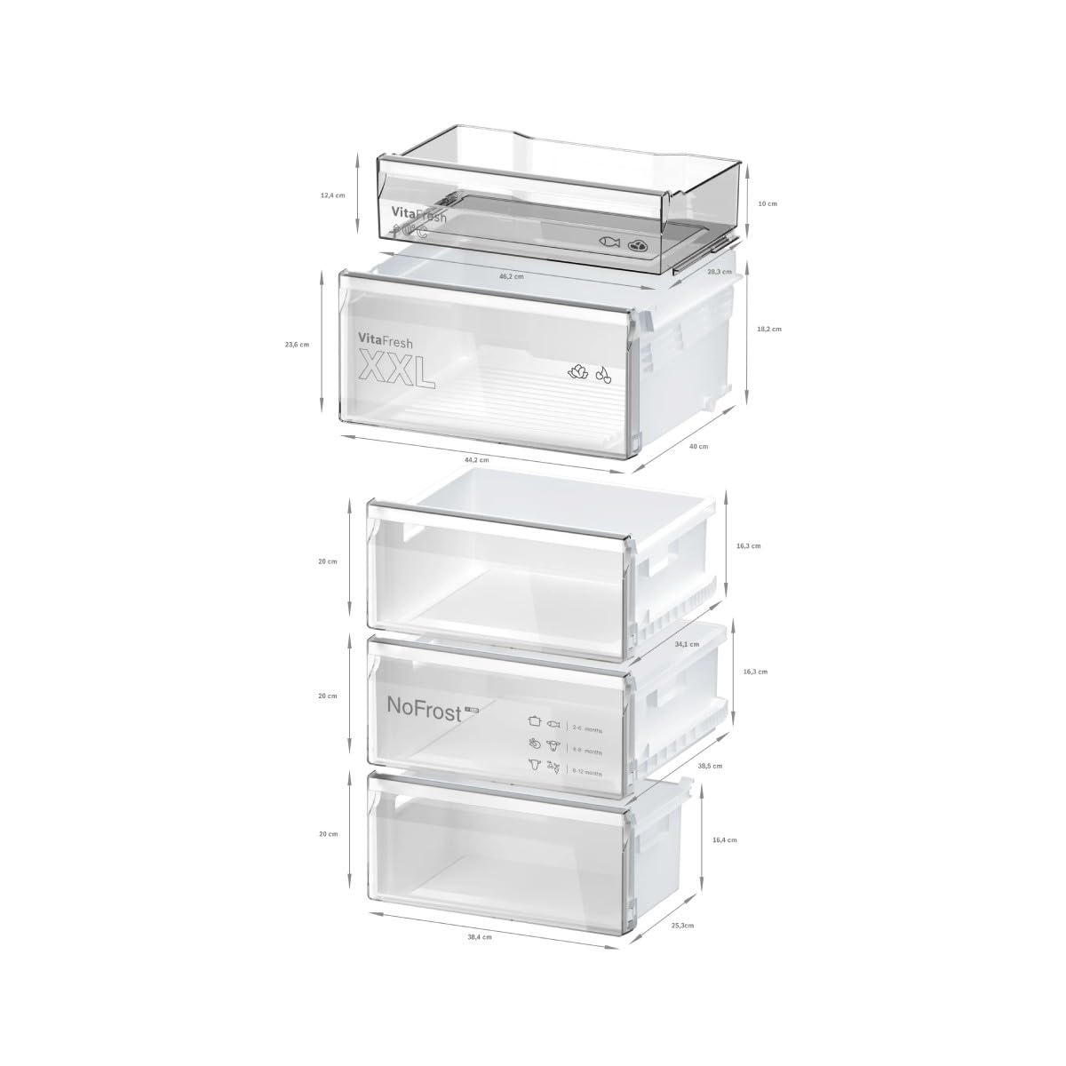 Bosch KGN36VWDB Frigorifero Combinato Libero Installazione Serie 4 Total NoFrost VitaFresh Bianco