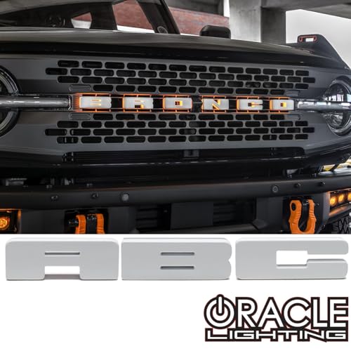 Image of Oracle Lighting 3140-A-001 Single Universal Illuminated Amber LED Letter C with Matte White Finish Letter Badge - Sleek Design - Customized High-End Appearance